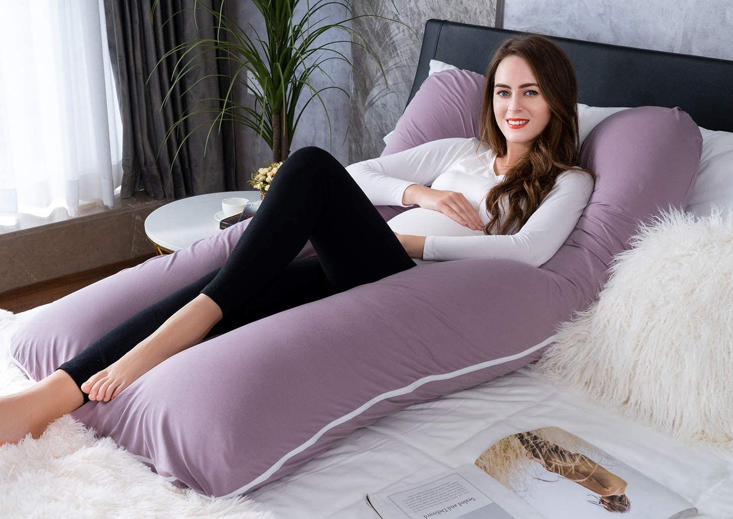 MeiZ Full Body Pregnancy Pillow — Grey