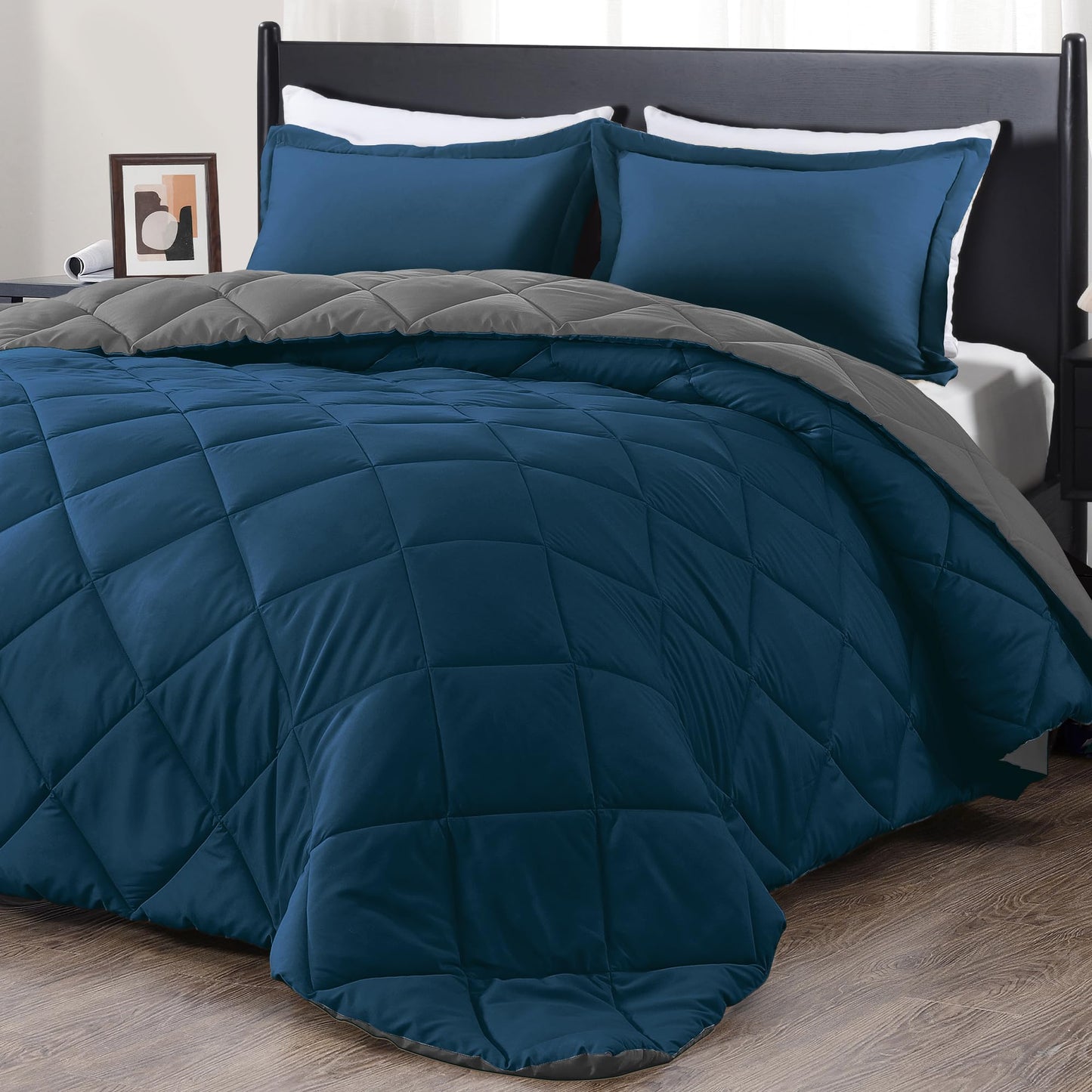 downluxe Comforter Set — Red & Black, King