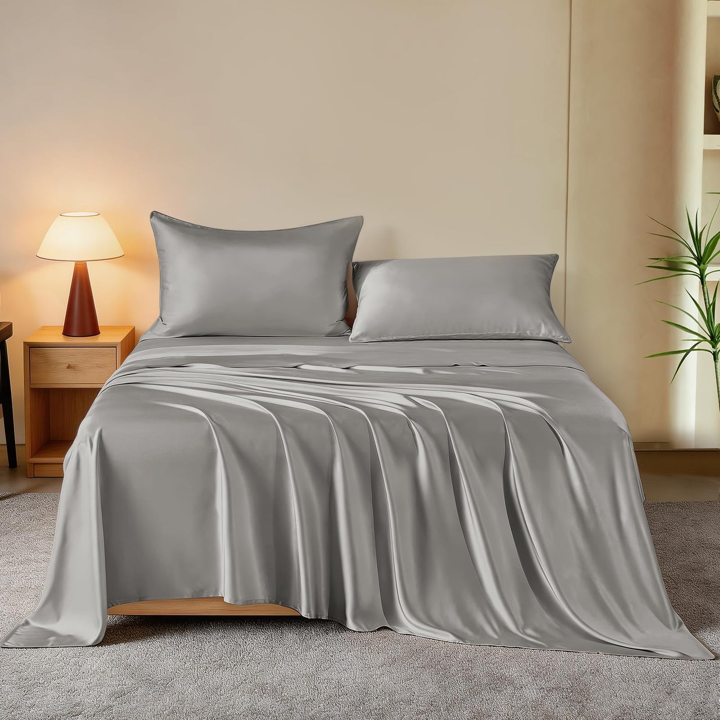 THXSILK Mulberry Silk Sheets — Queen, Black