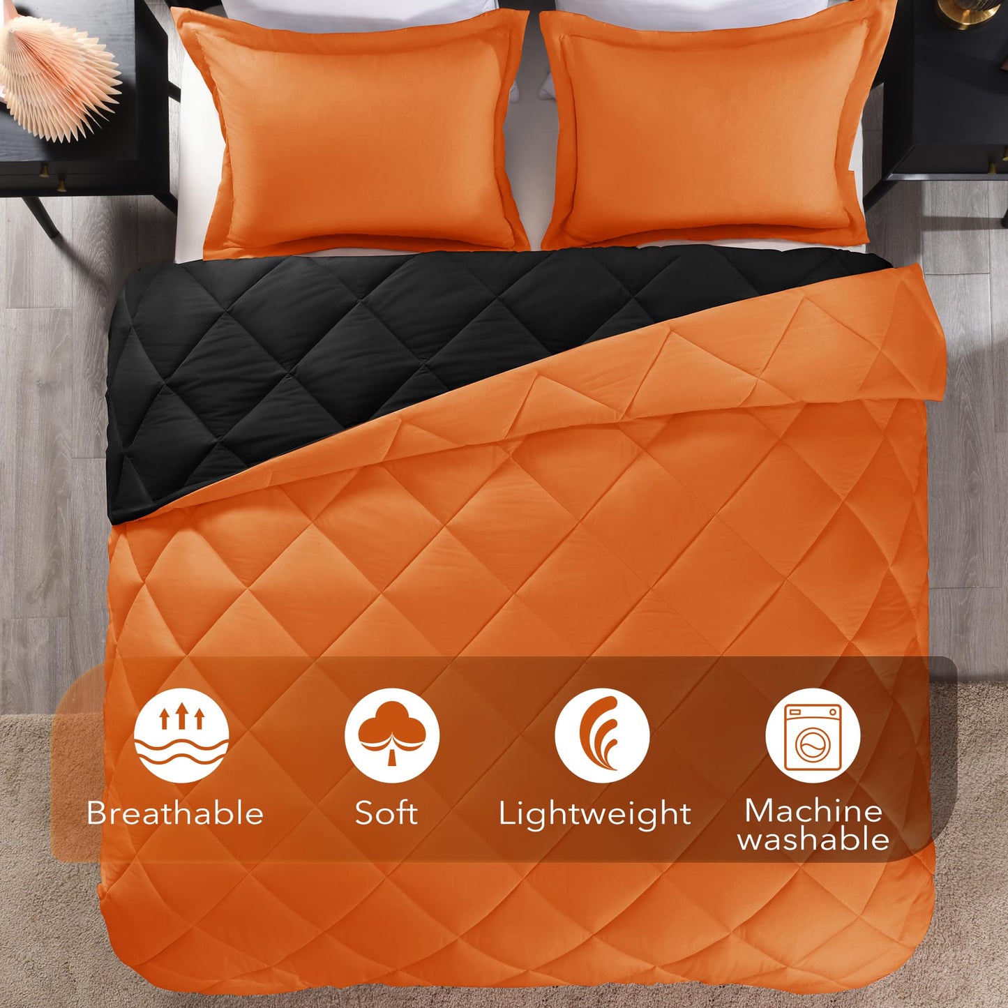 downluxe Comforter Set — Red & Black, King