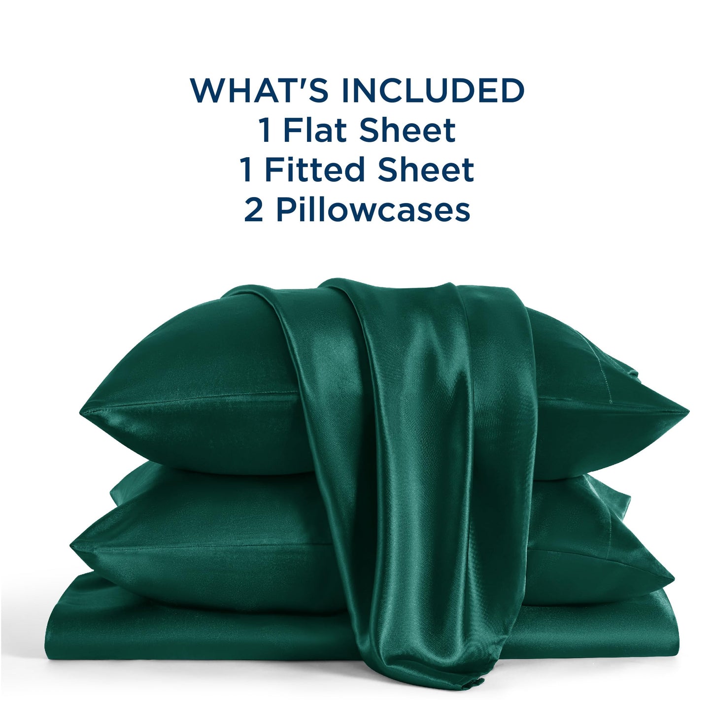Bedsure Satin Sheet Set — Silver Grey, Queen