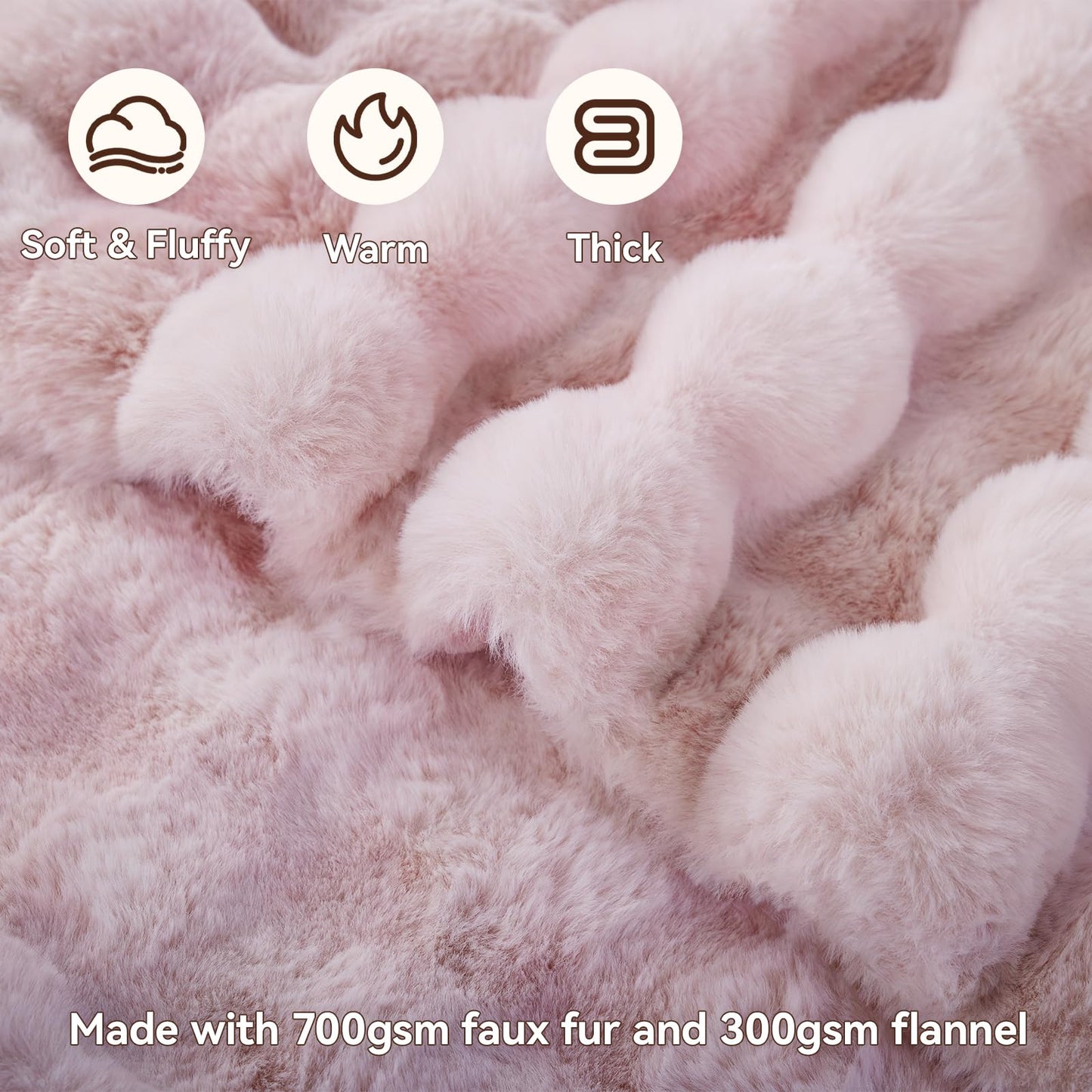Anysay Faux Fur Throw Blanket — Tie-Dye Grey