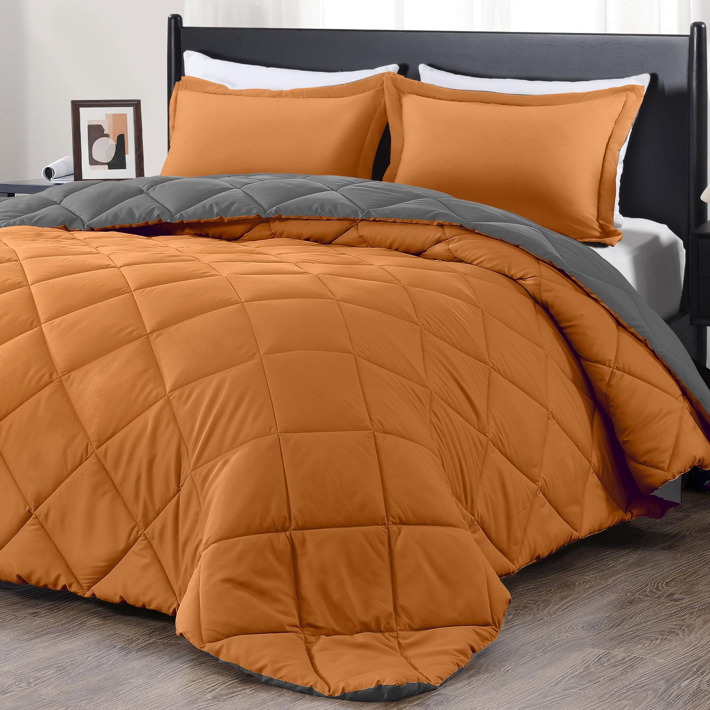 downluxe Comforter Set — Red & Black, King