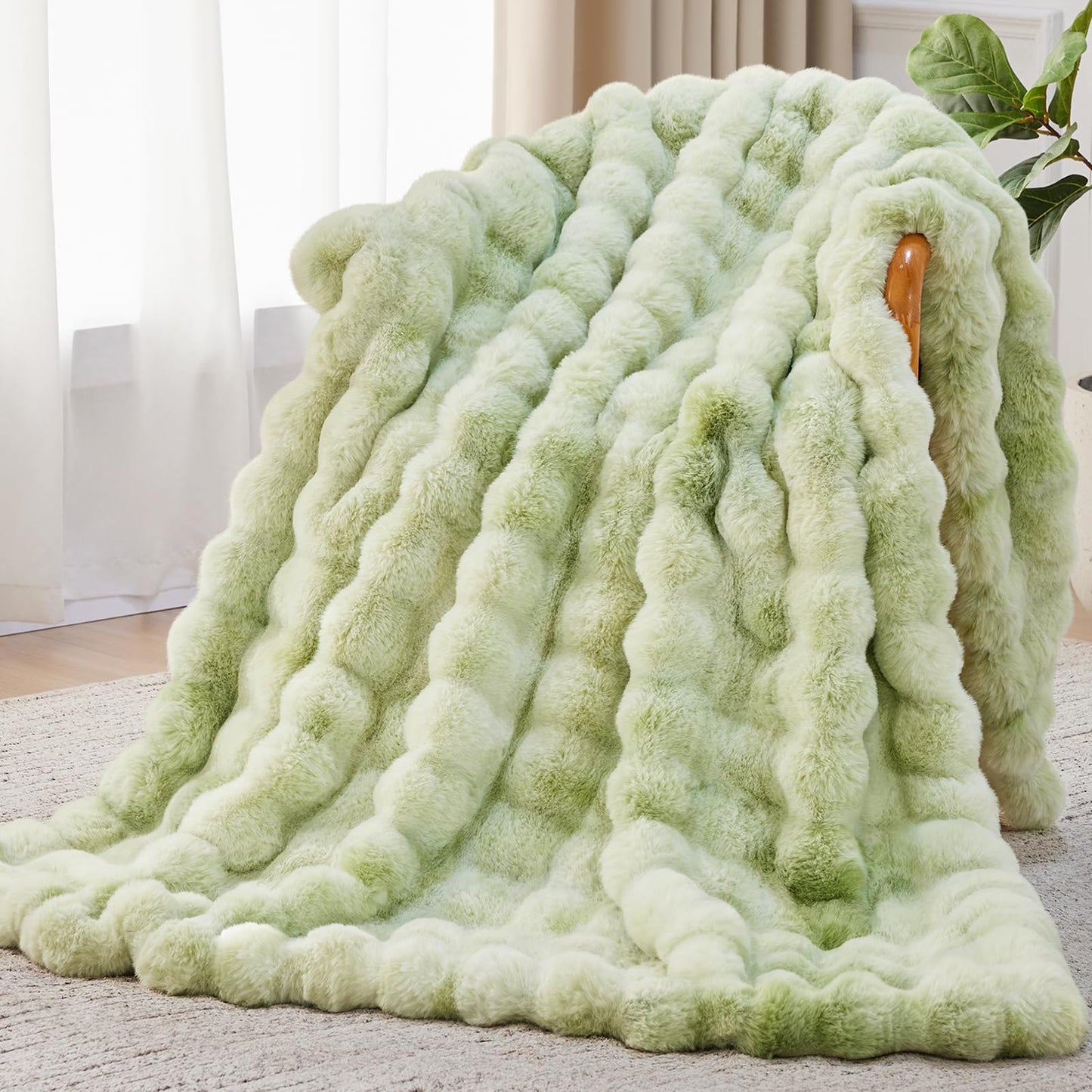Anysay Faux Fur Throw Blanket — Tie-Dye Grey