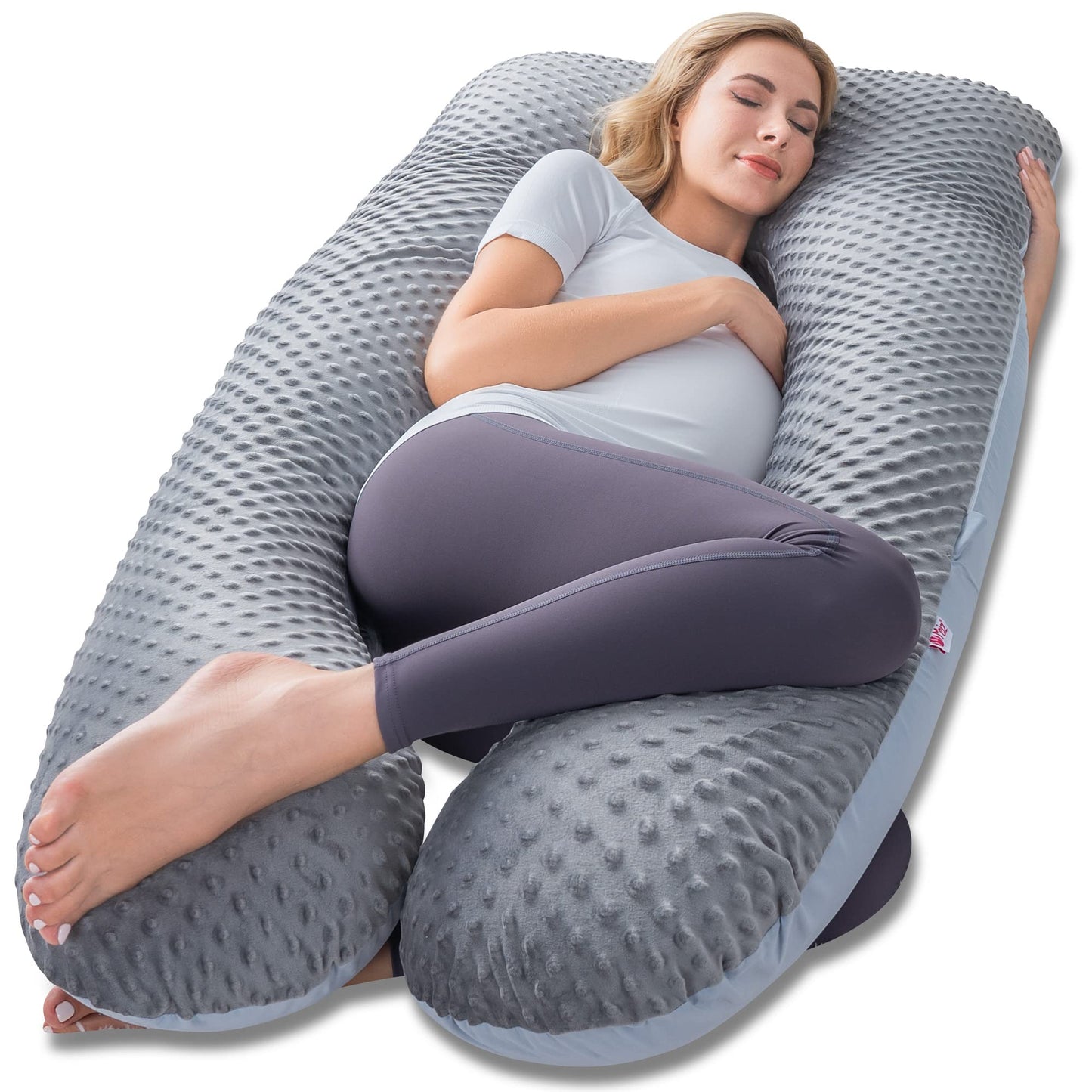 MeiZ Full Body Pregnancy Pillow — Grey