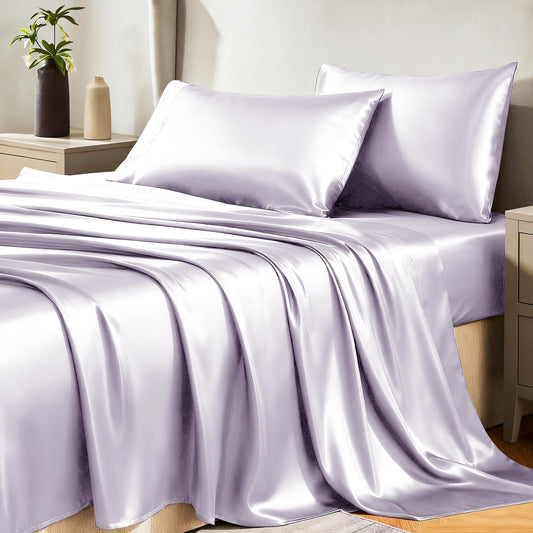 CozyLux Satin Sheet Set — Brown