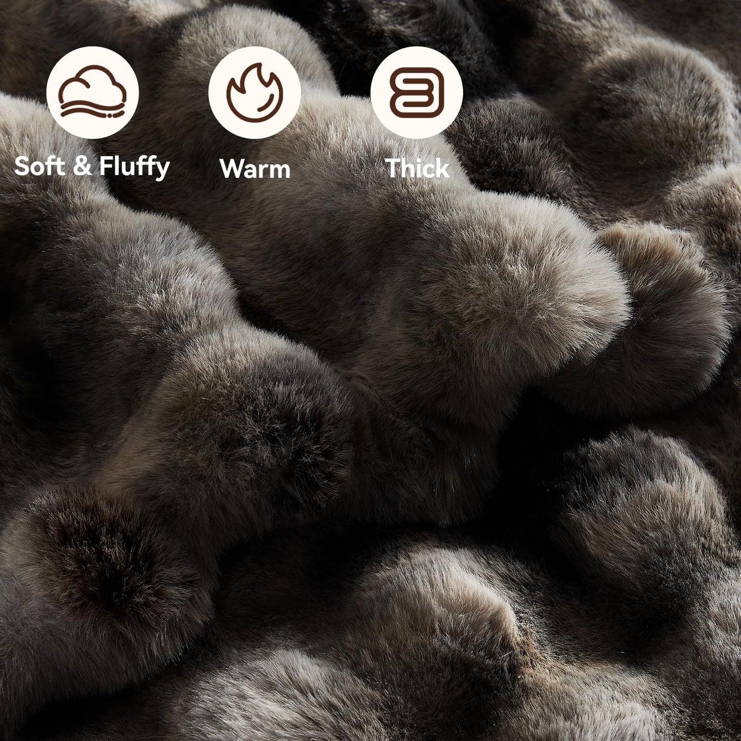Anysay Faux Fur Throw Blanket — Tie-Dye Grey