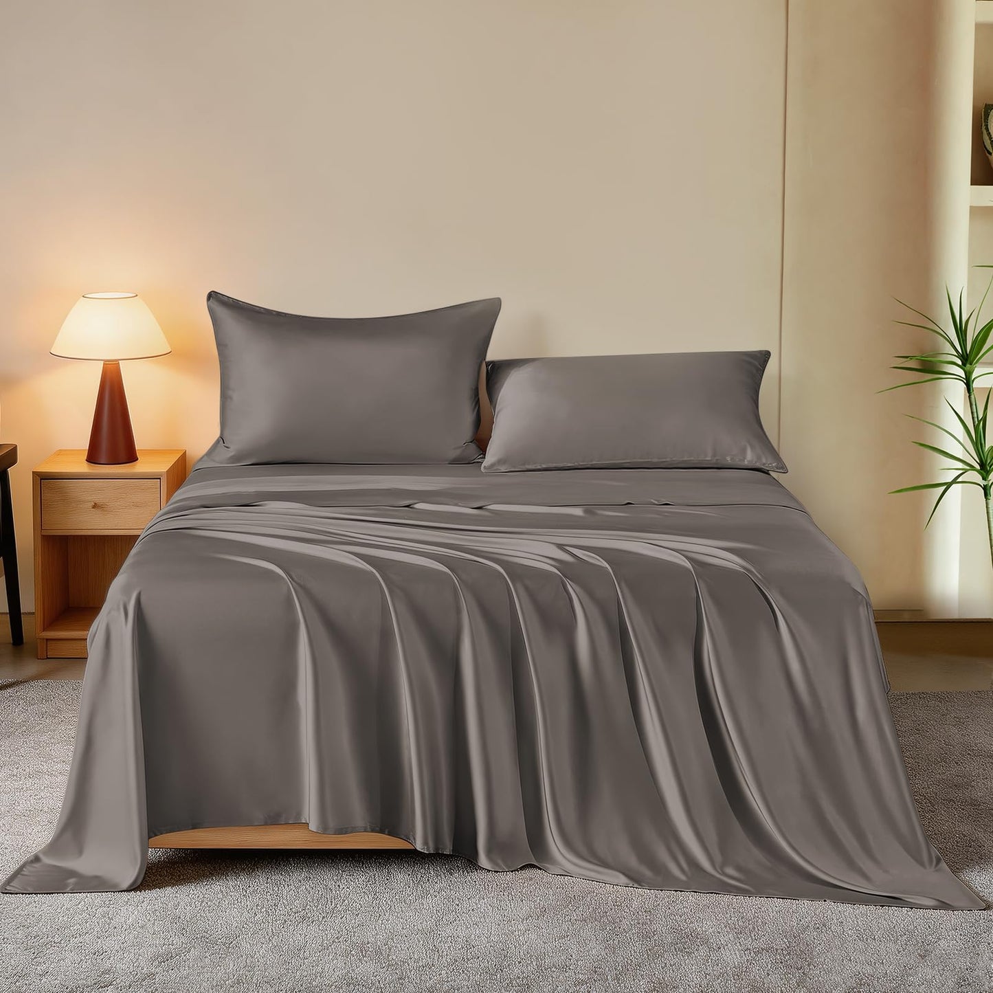 THXSILK Mulberry Silk Sheets — Queen, Black