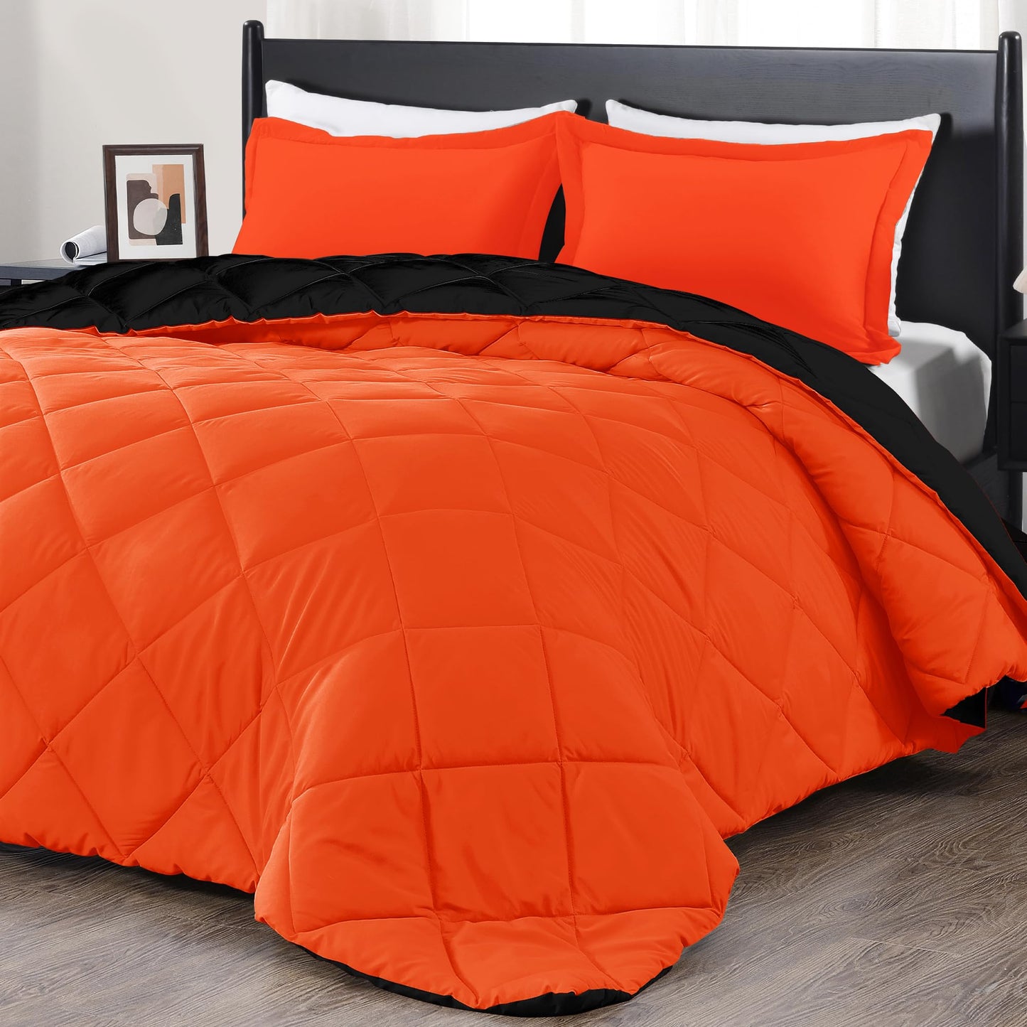 downluxe Comforter Set — Red & Black, King
