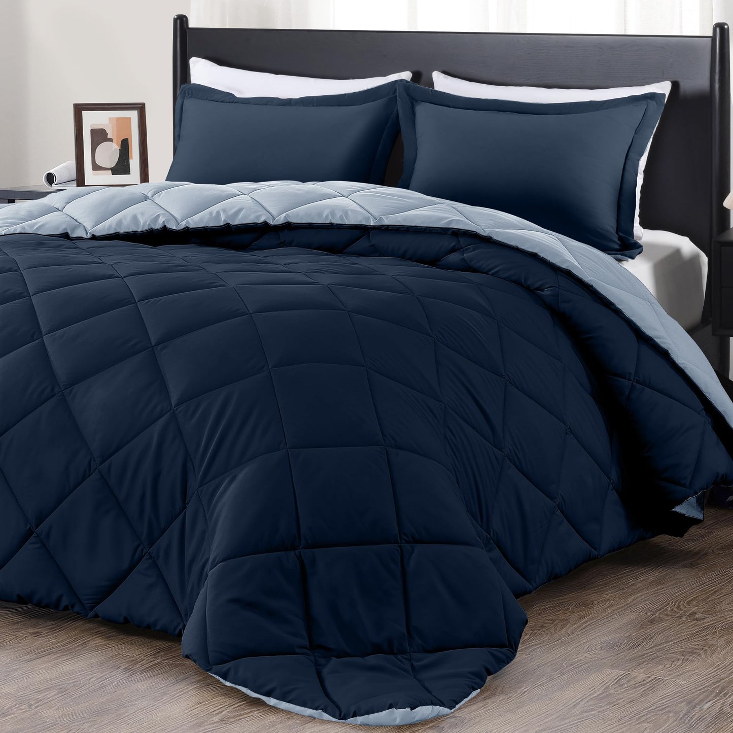 downluxe Comforter Set — Red & Black, King