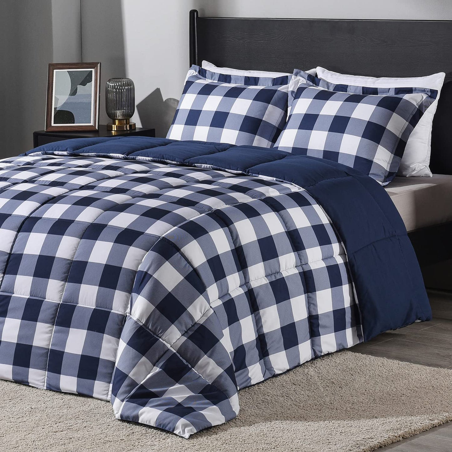 downluxe Comforter Set — Red & Black, King