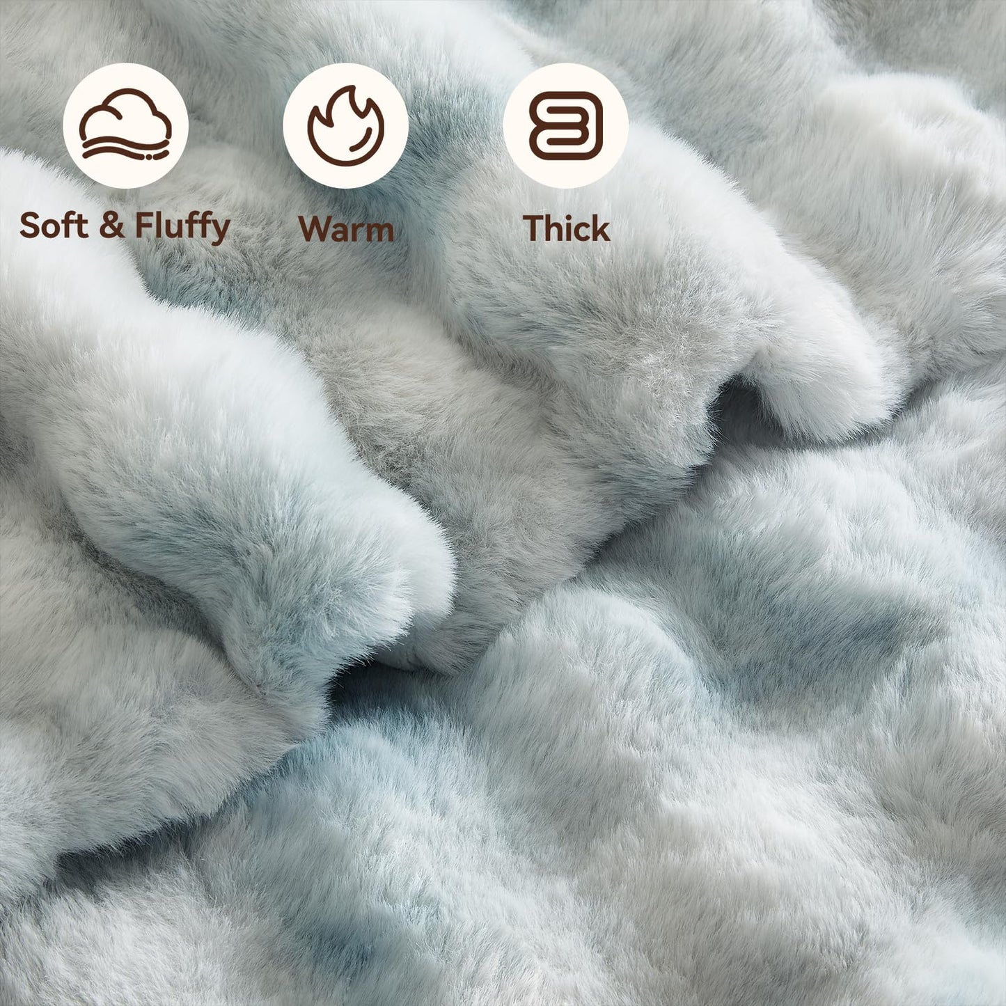 Anysay Faux Fur Throw Blanket — Tie-Dye Grey