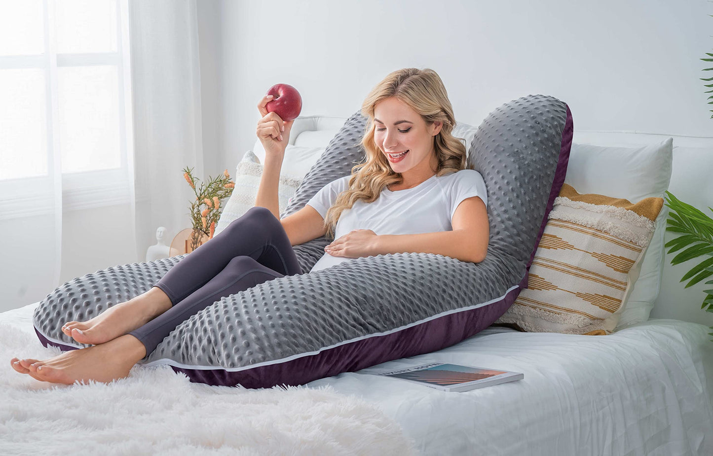 MeiZ Full Body Pregnancy Pillow — Grey