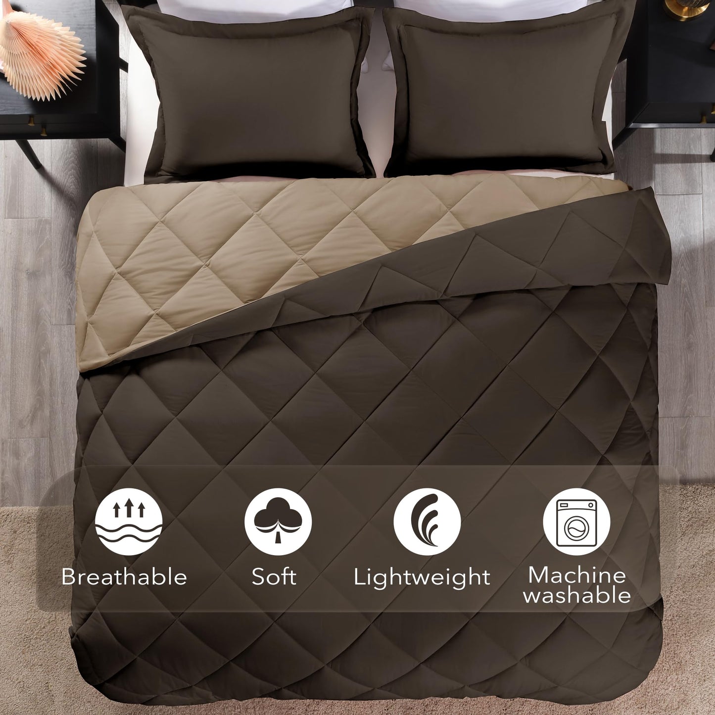 downluxe Comforter Set — Red & Black, King