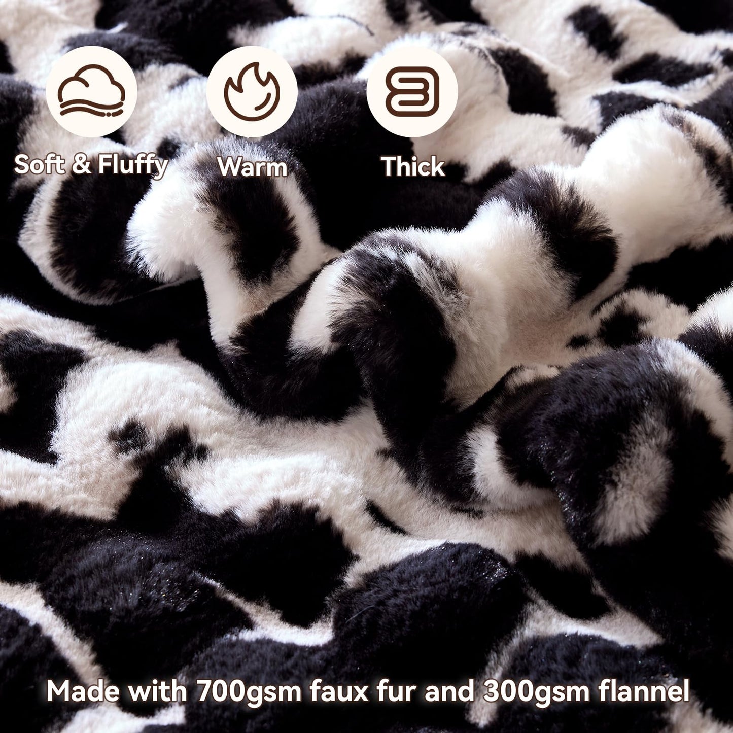 Anysay Faux Fur Throw Blanket — Tie-Dye Grey