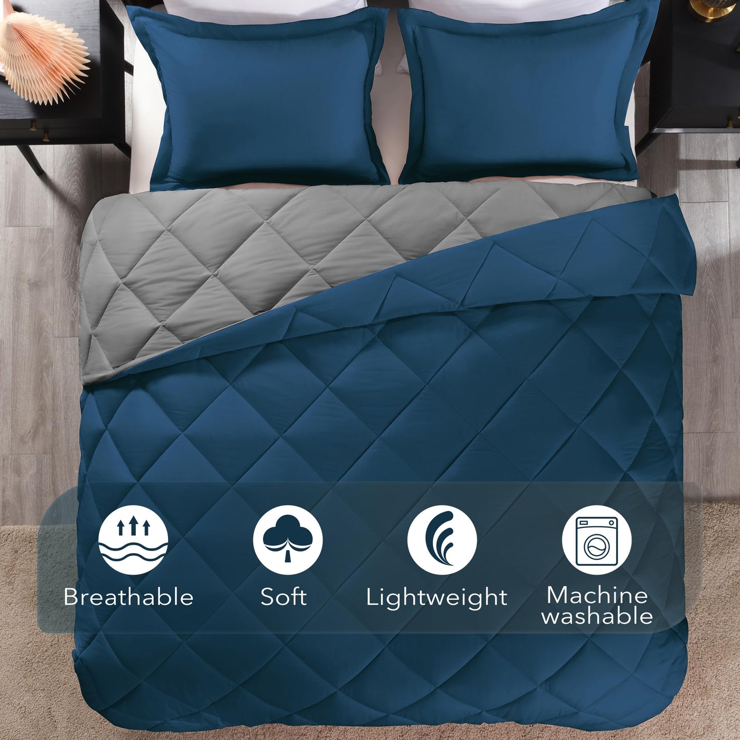 downluxe Comforter Set — Red & Black, King