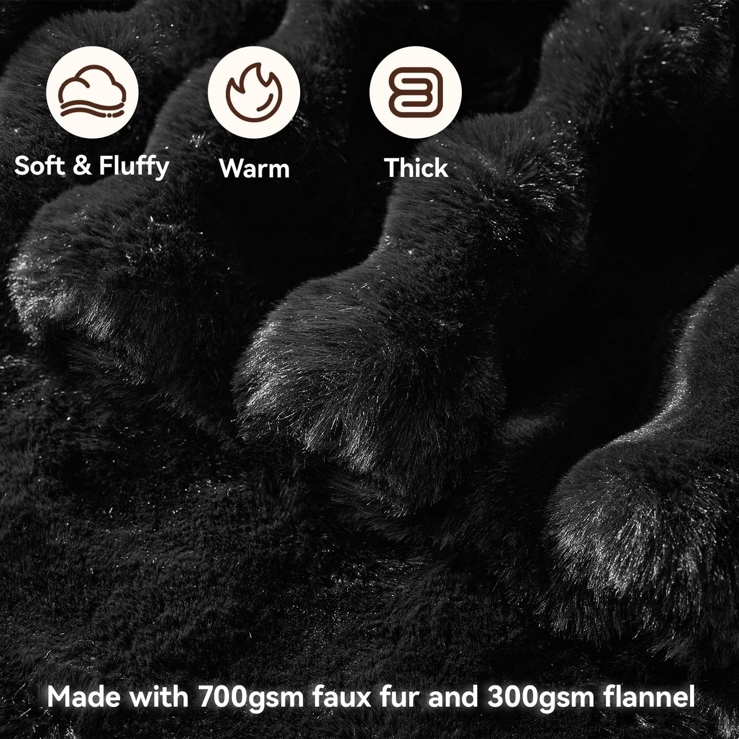 Anysay Faux Fur Throw Blanket — Tie-Dye Grey