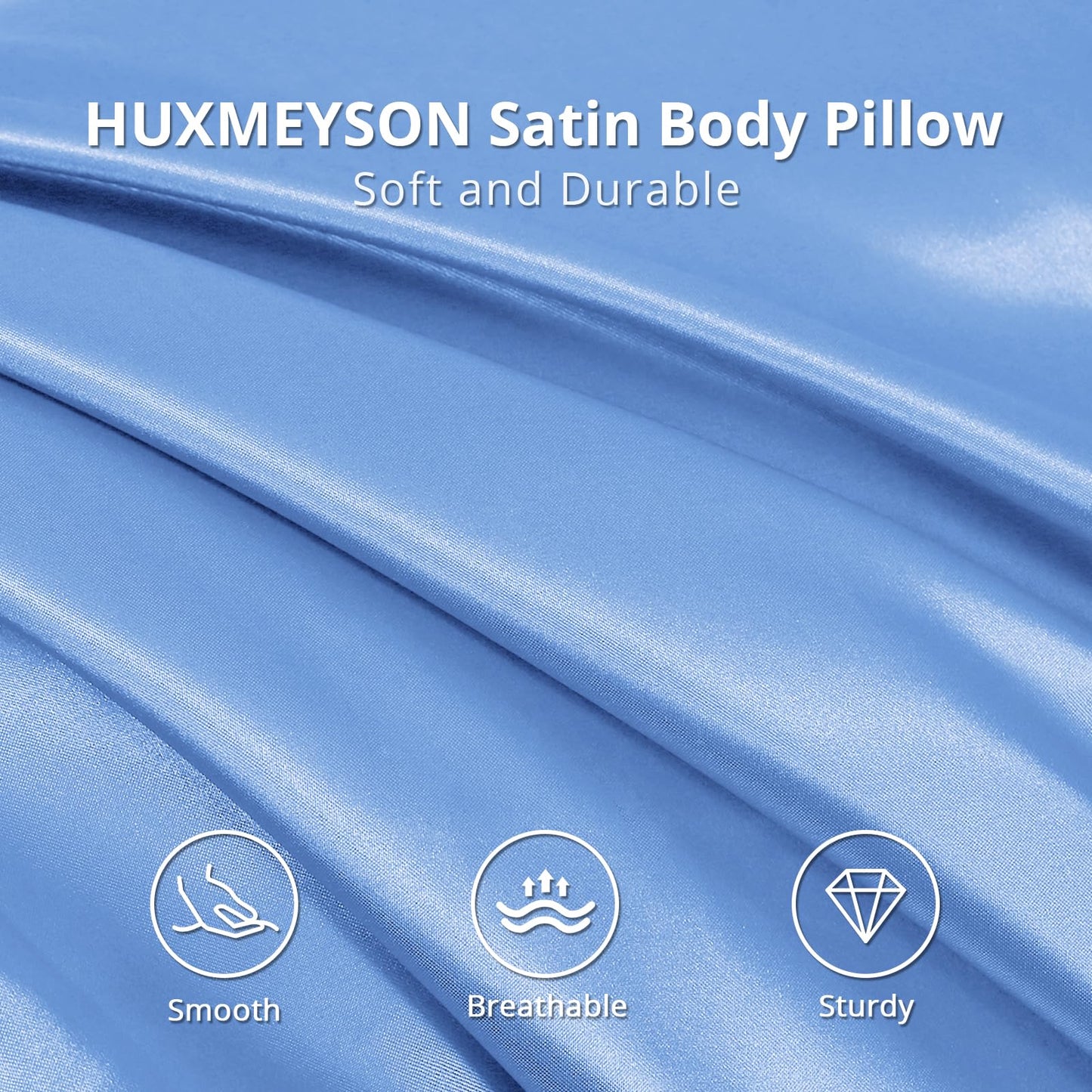 HUXMEYSON Satin Body Pillow — Grey