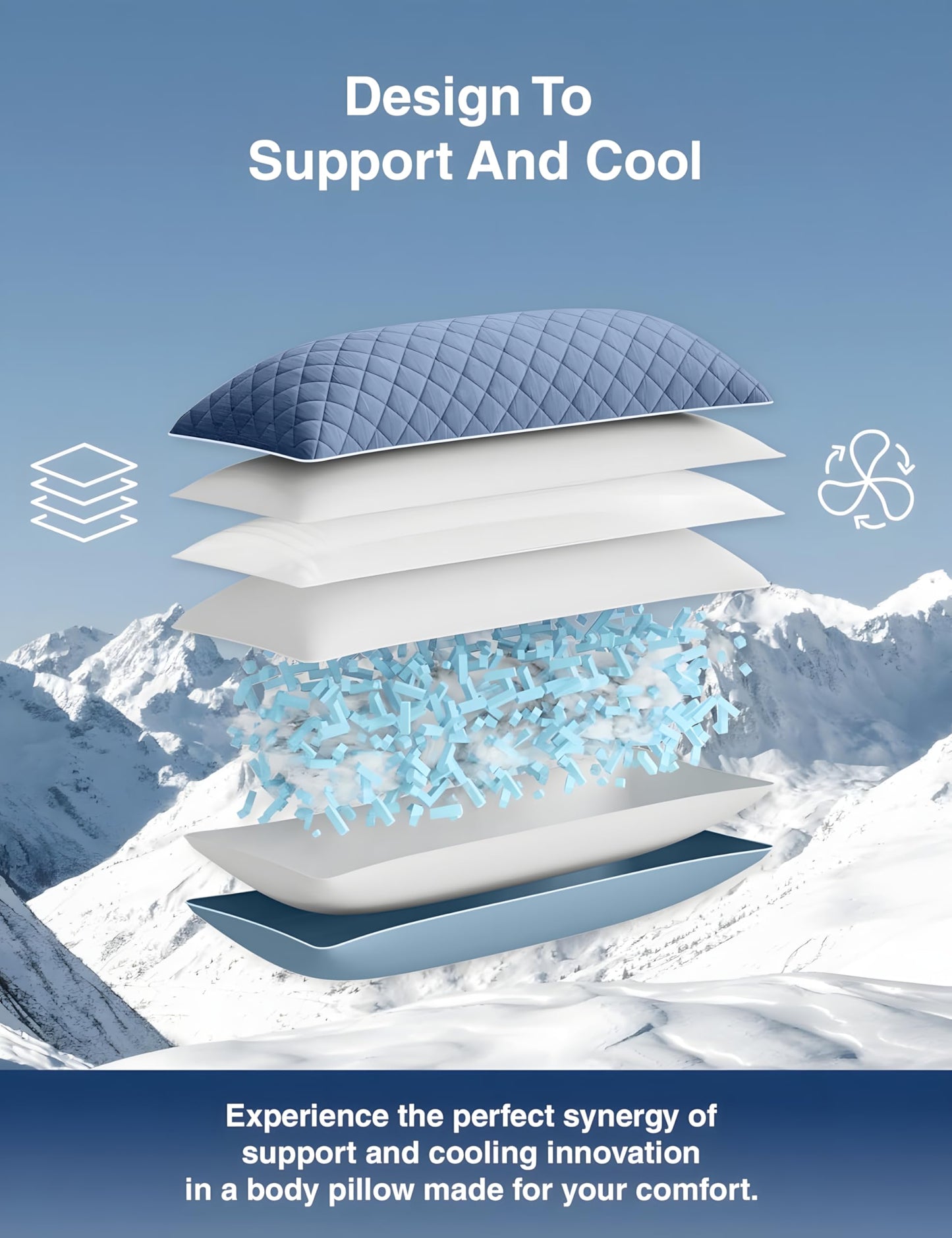 Zonli Cooling Body Pillow — Grey