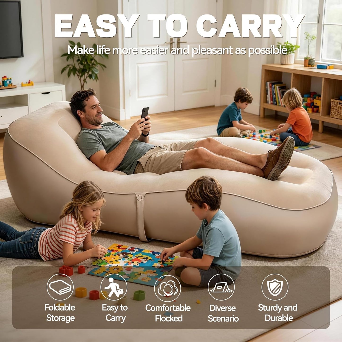FluSing Inflatable Air Sofa — Indoor/Outdoor