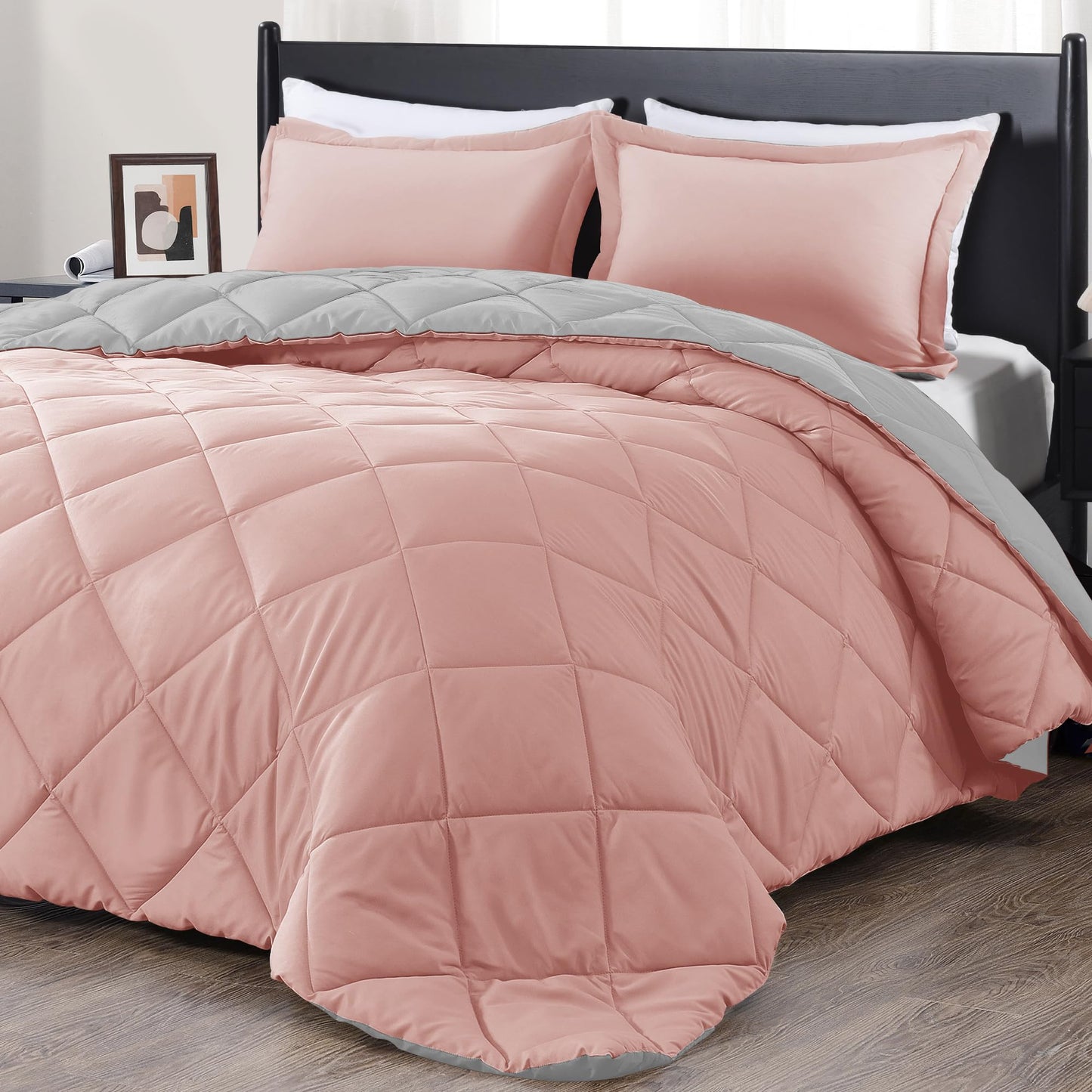 downluxe Comforter Set — Red & Black, King