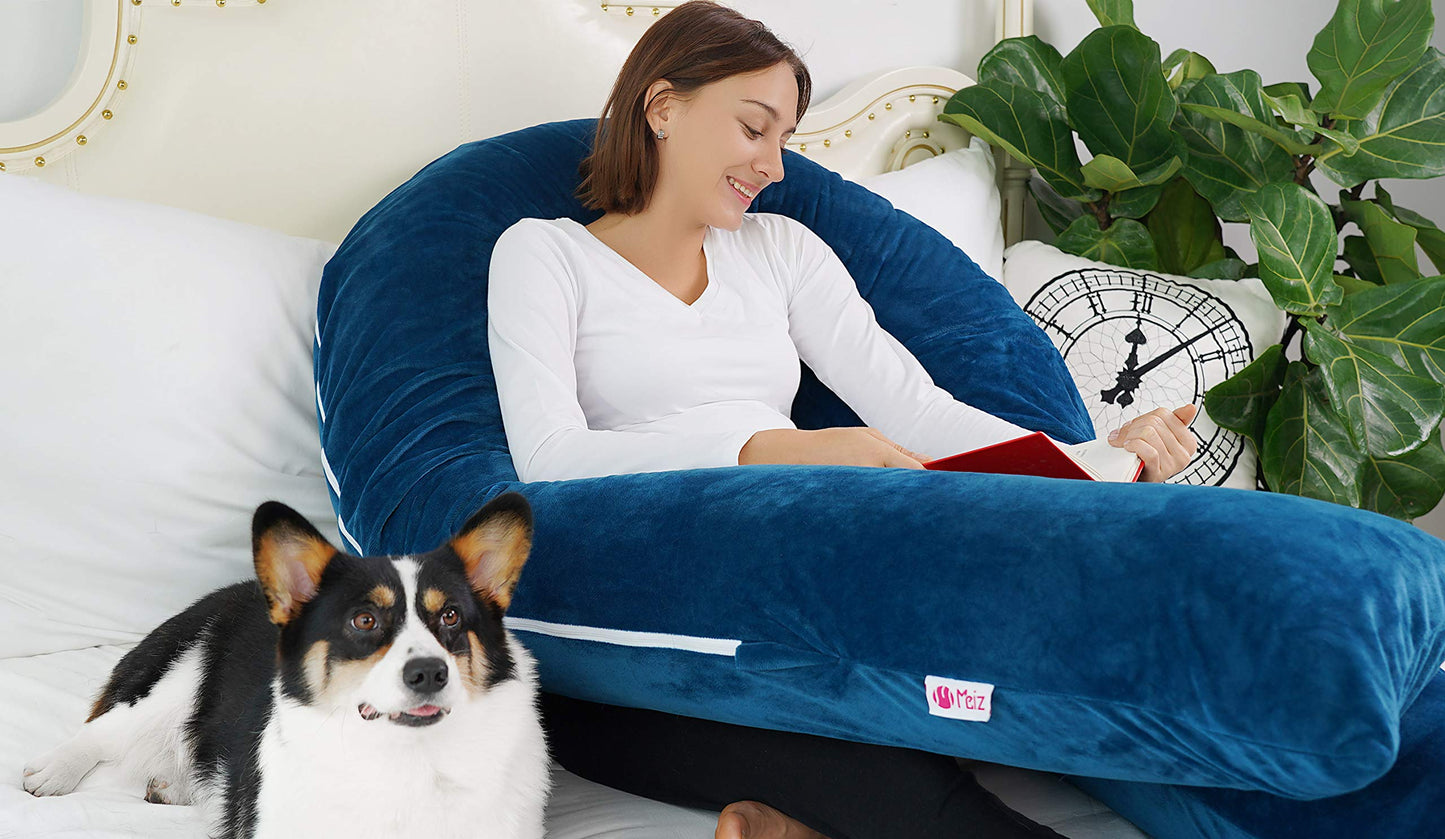MeiZ Full Body Pregnancy Pillow — Grey