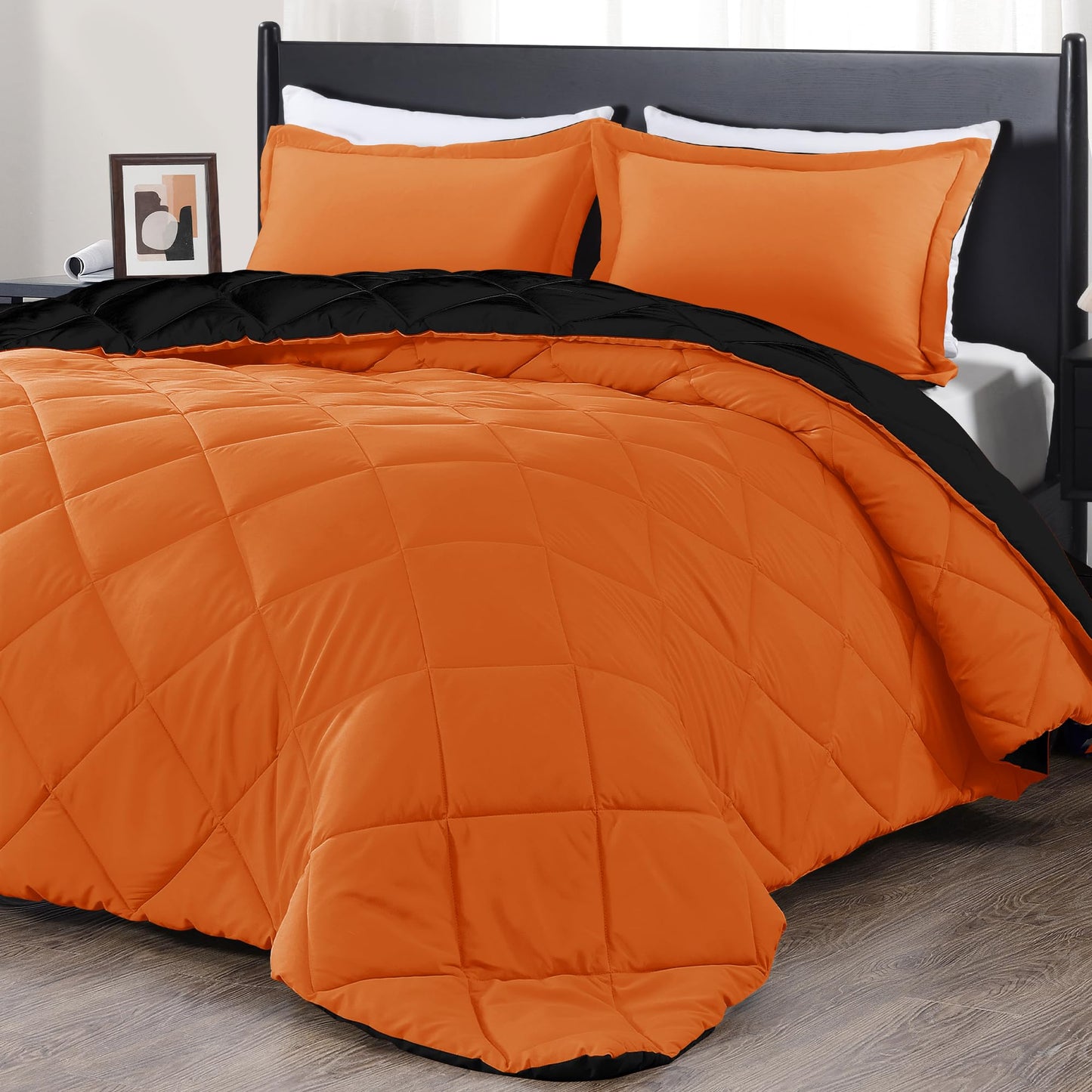 downluxe Comforter Set — Red & Black, King