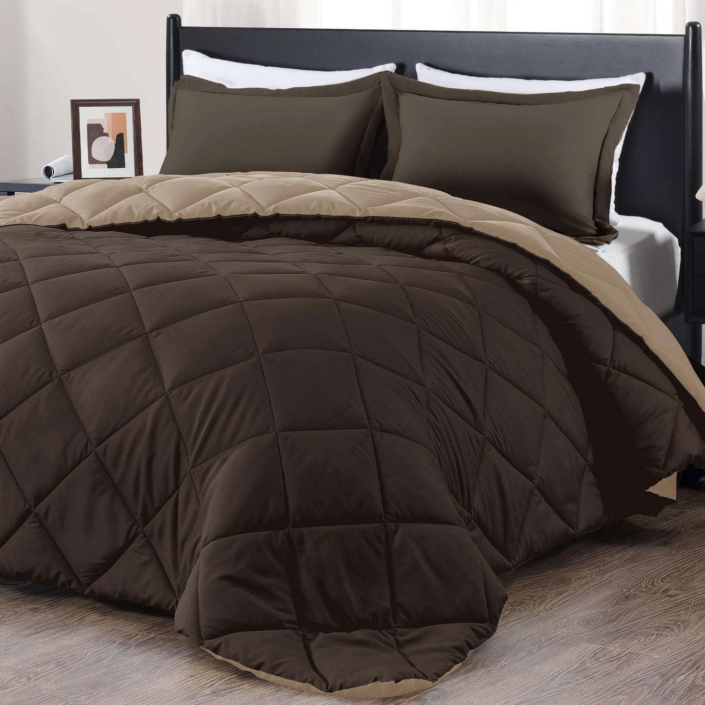 downluxe Comforter Set — Red & Black, King