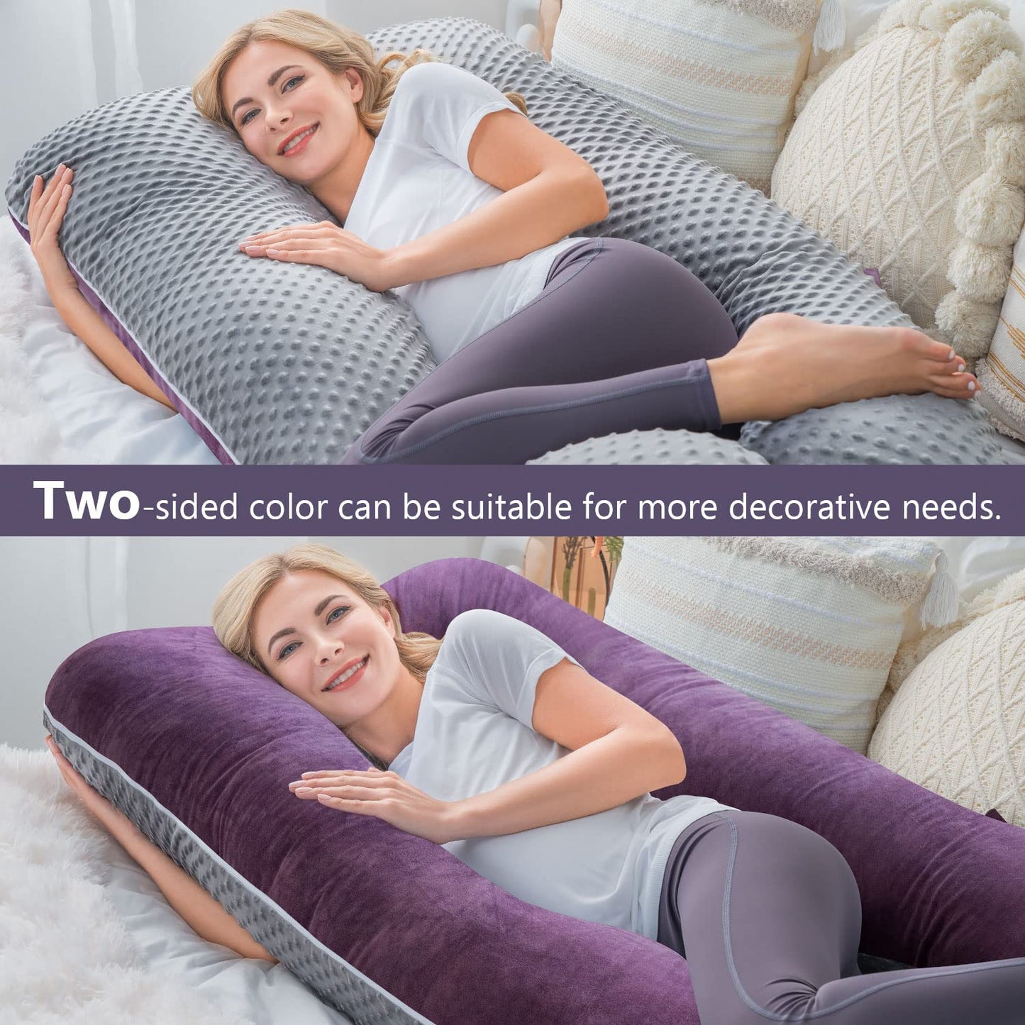 MeiZ Full Body Pregnancy Pillow — Grey