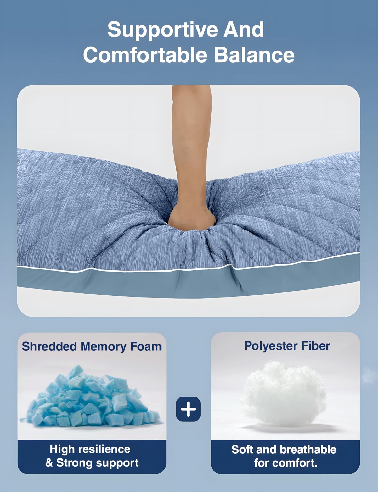 Zonli Cooling Body Pillow — Grey