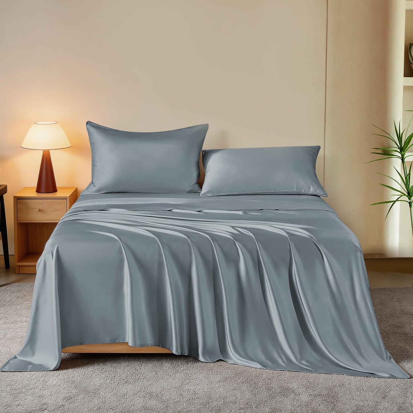 THXSILK Mulberry Silk Sheets — Queen, Black