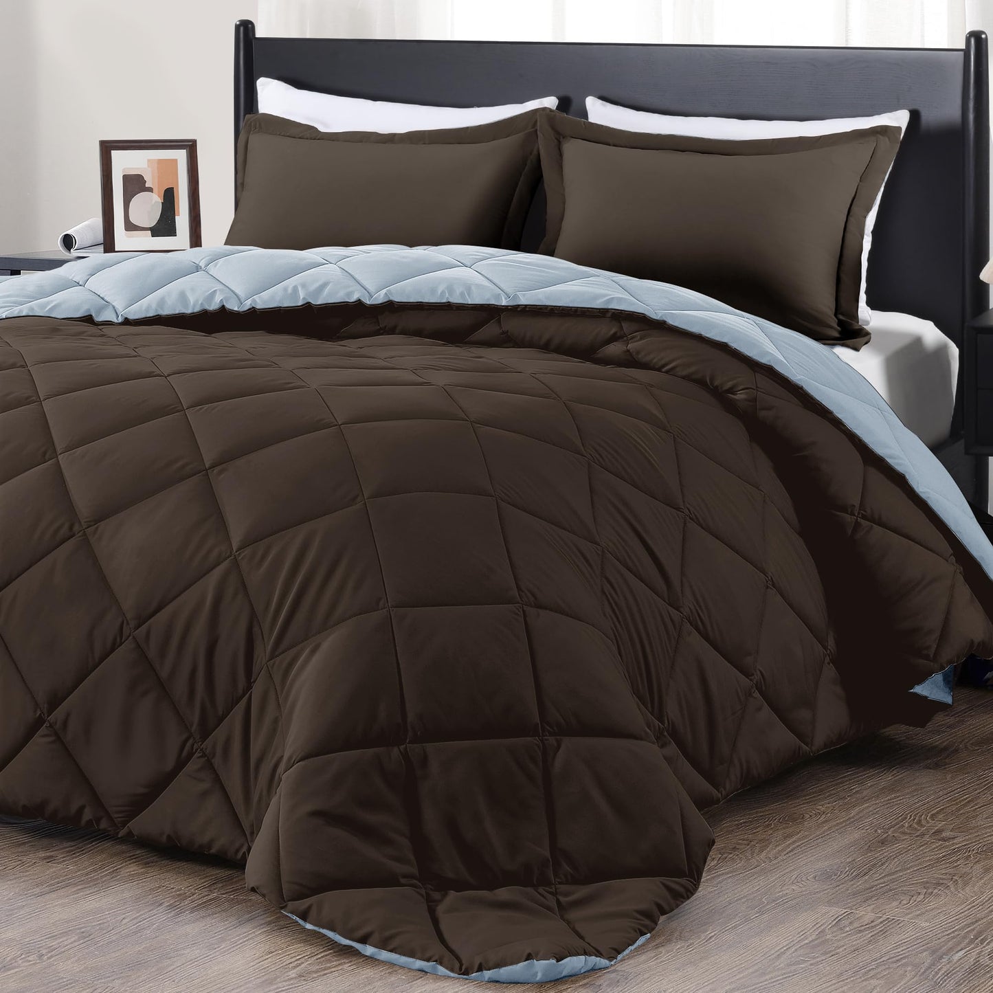 downluxe Comforter Set — Red & Black, King