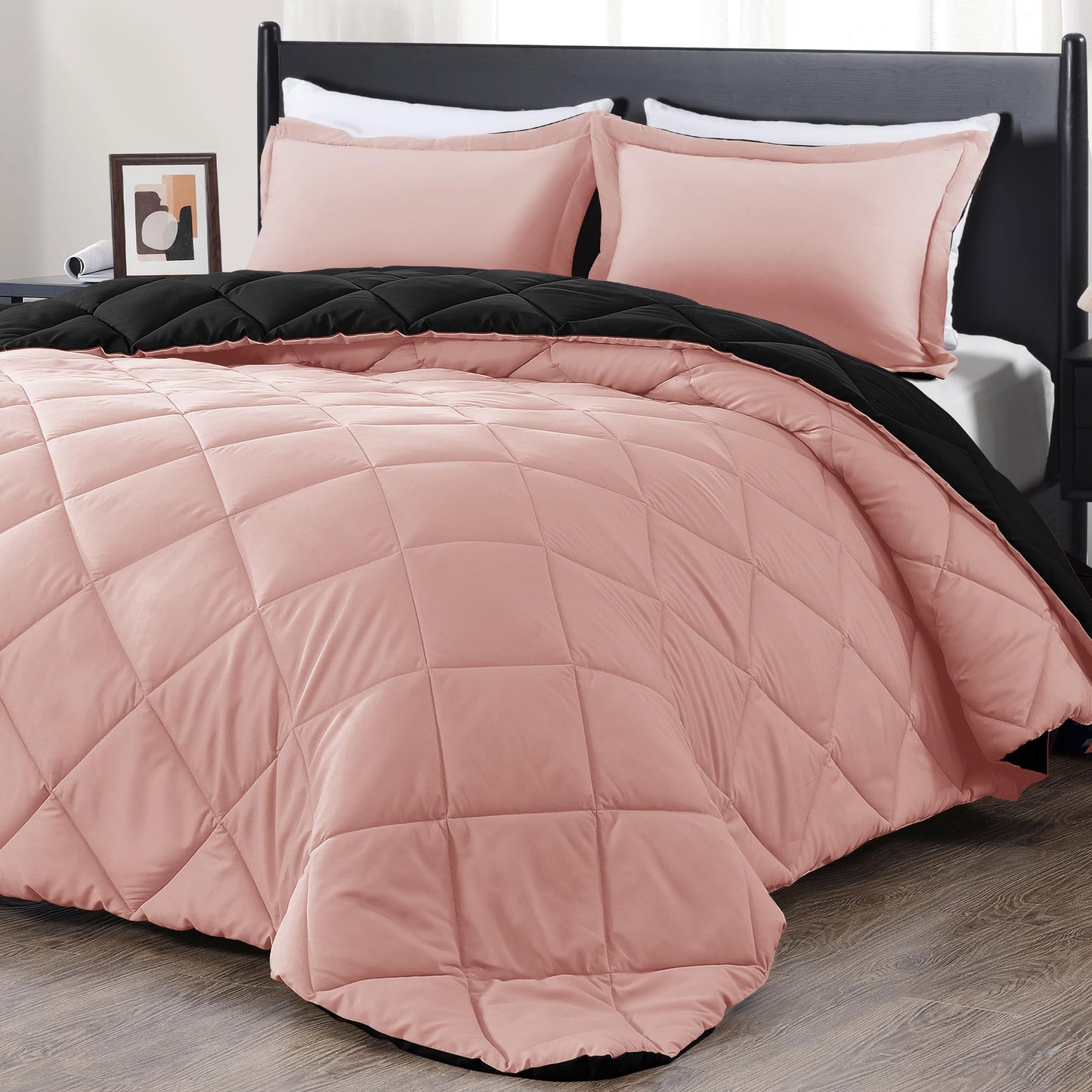 downluxe Comforter Set — Red & Black, King