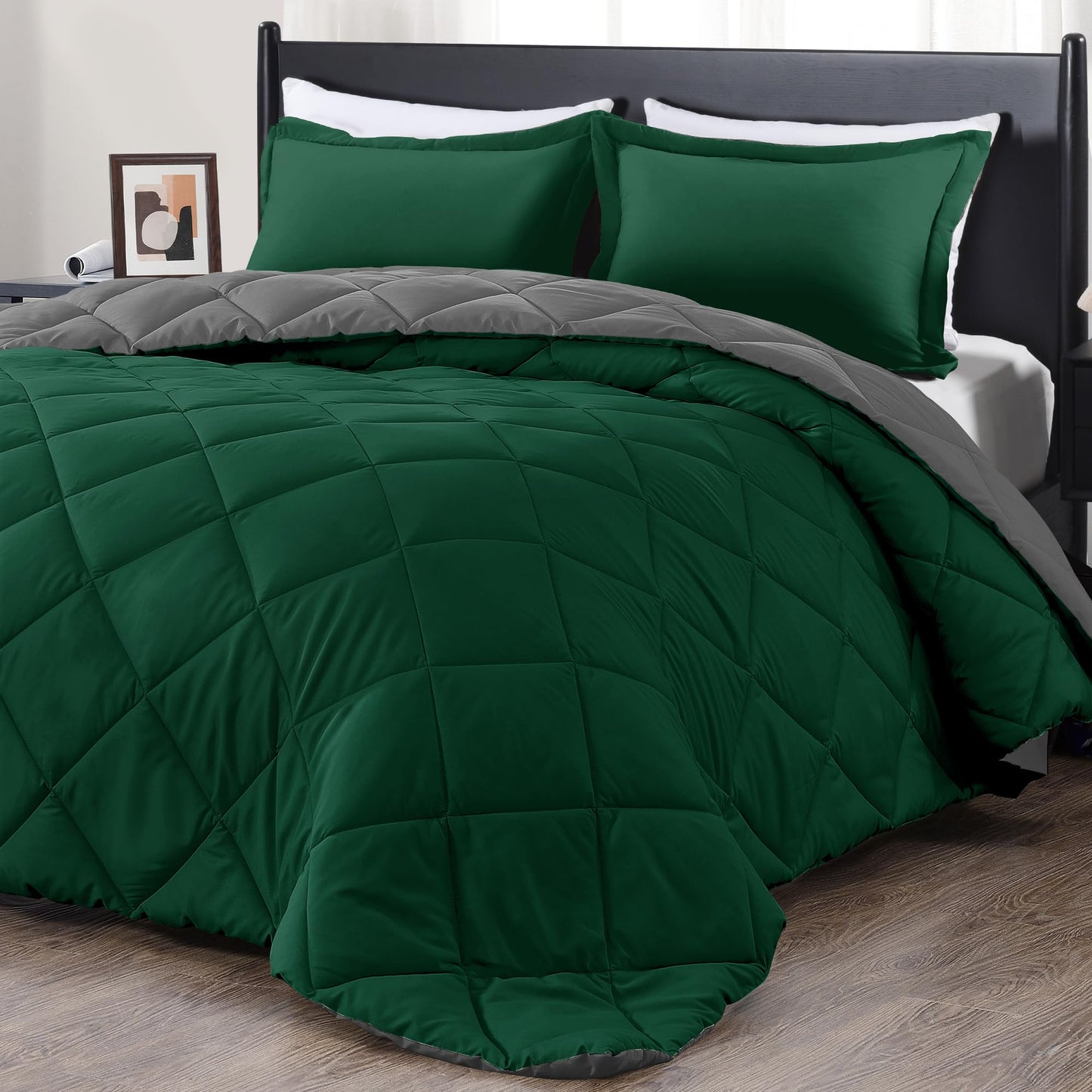 downluxe Comforter Set — Red & Black, King
