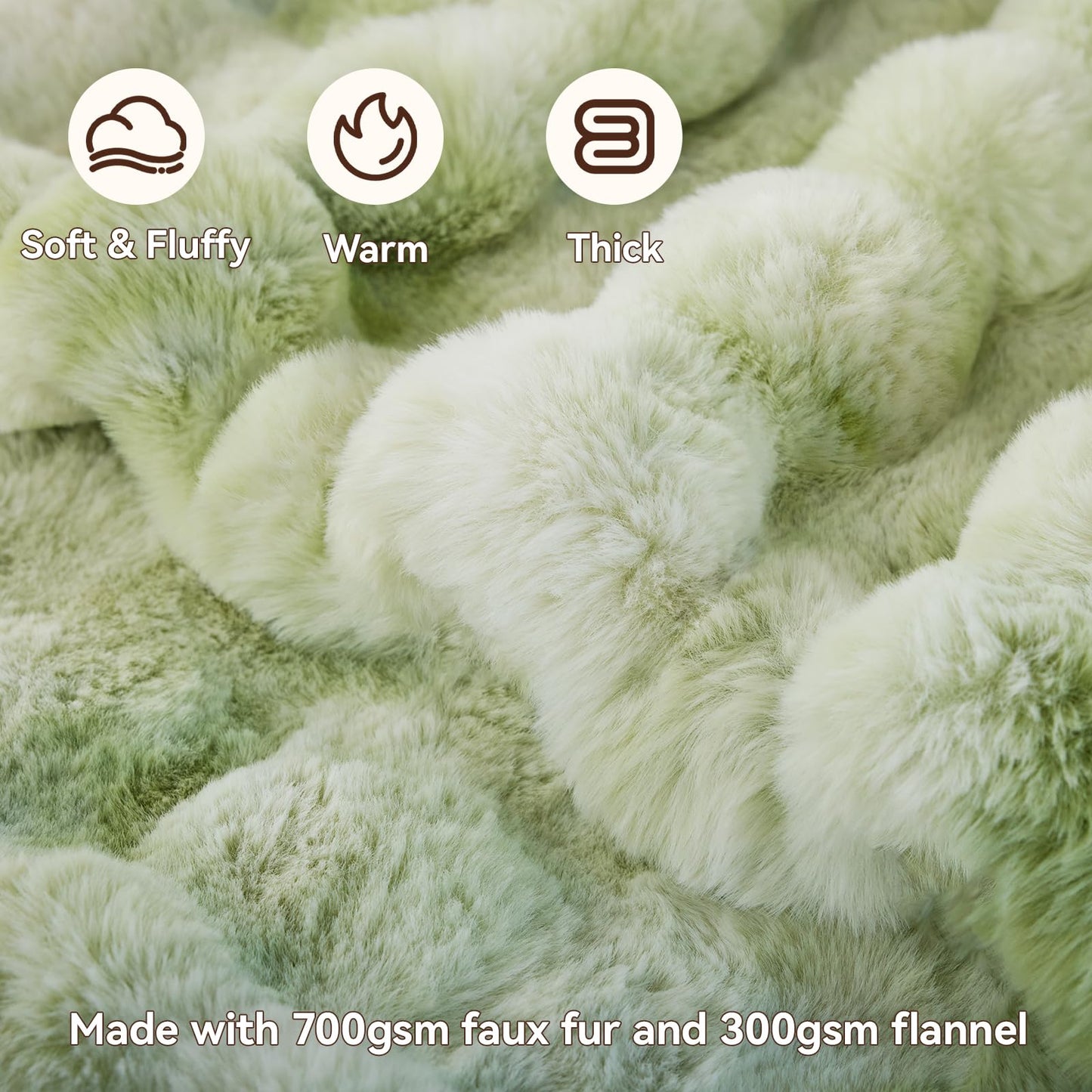 Anysay Faux Fur Throw Blanket — Tie-Dye Grey