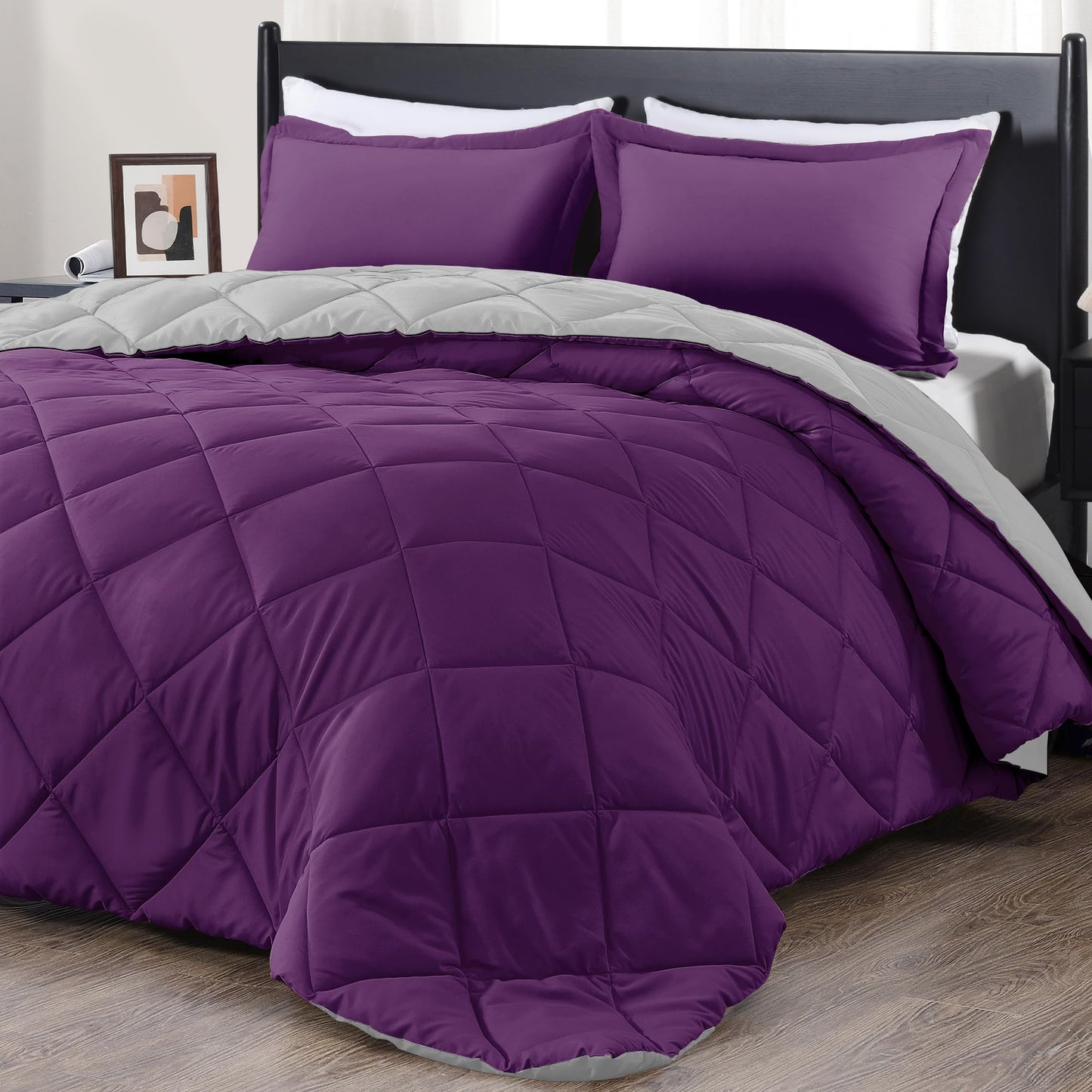 downluxe Comforter Set — Red & Black, King