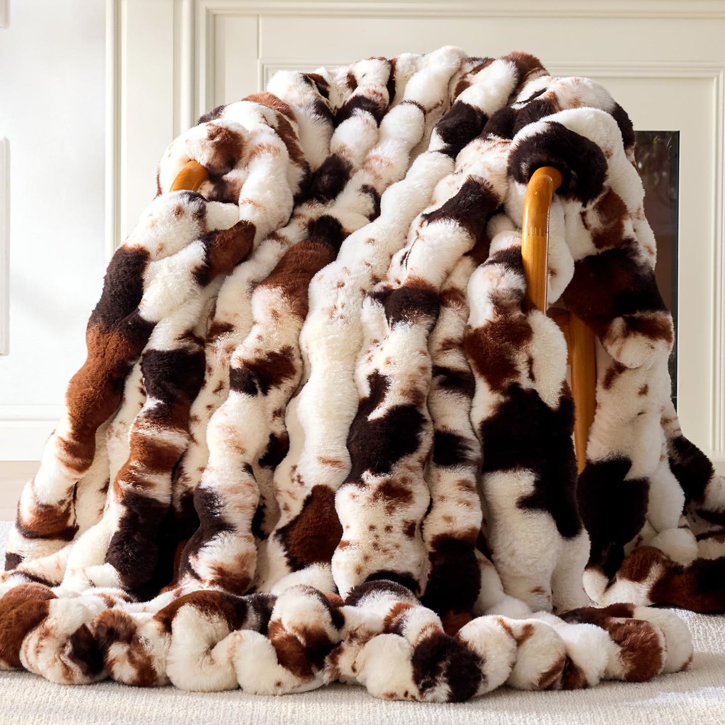 Anysay Faux Fur Throw Blanket — Tie-Dye Grey