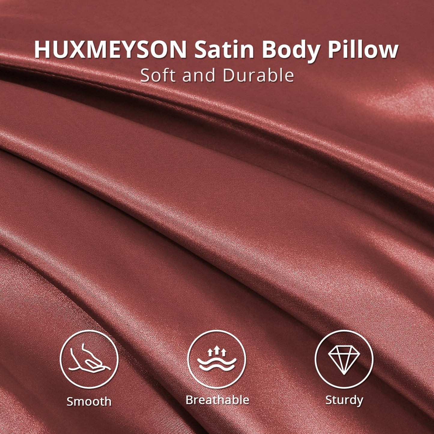 HUXMEYSON Satin Body Pillow — Grey
