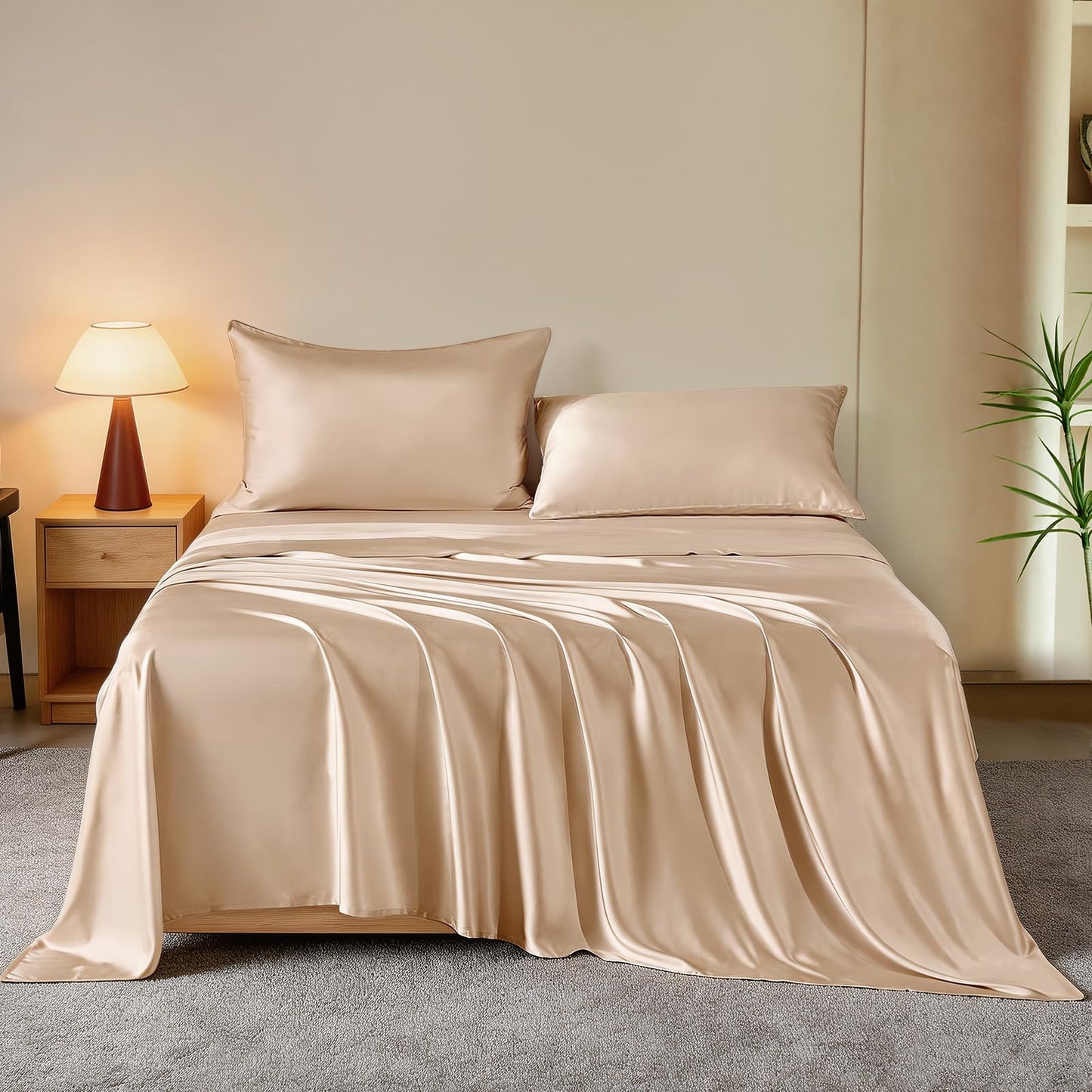 THXSILK Mulberry Silk Sheets — Queen, Black